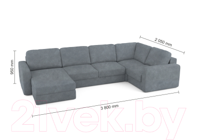 Диван П-образный Mio Tesoro Aurora компл.3 левый