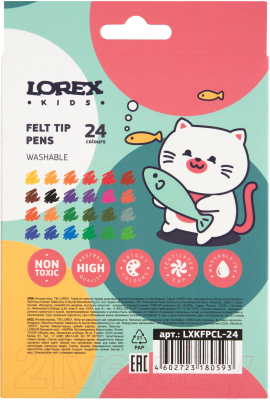 Фломастеры Lorex Kids / LXKFPCL-24