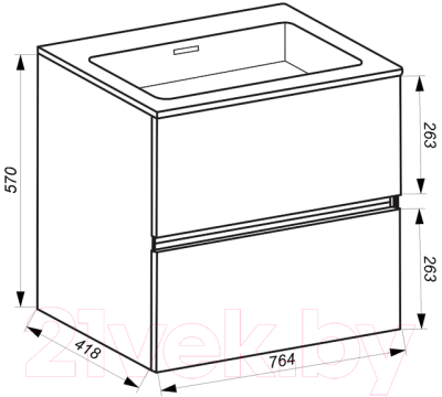 Тумба с умывальником ЗОВ Софи 80 / S80MWFMLGVG-ID80