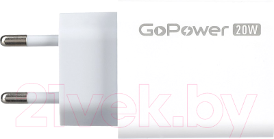 Адаптер питания сетевой GoPower 1USB+1TYPE-C 20W QC3.0 / 00-00028401 - фото