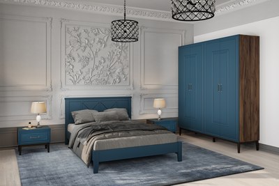 Прикроватная тумба Bravo Мебель Горция (таксус/лак сапфировый)