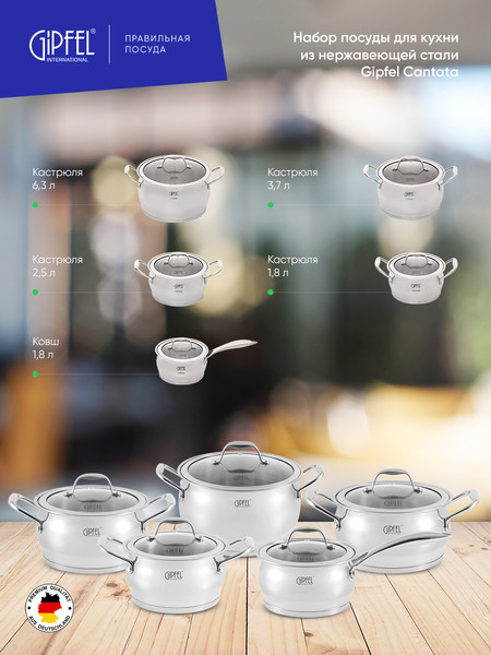 Набор кастрюль Gipfel Cantata 1538