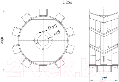 Грунтозацеп Grasshopper 4.00-8 / БЛ112413