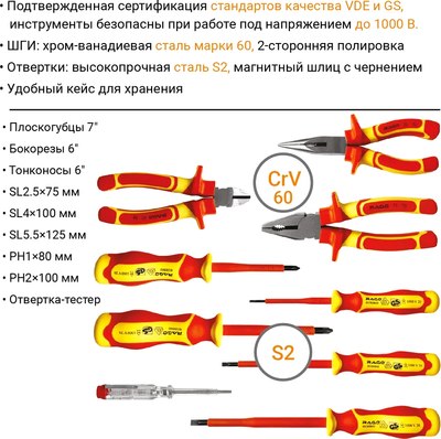 Универсальный набор инструментов Vira Диэлектрический Rage 397049