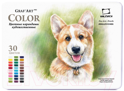 Набор цветных карандашей Малевичъ GrafArt Pro / 194901 - фото