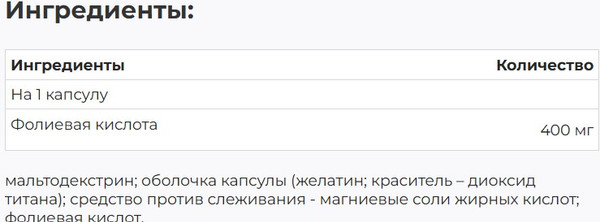 Витамин Trec Nutrition Folic Acid