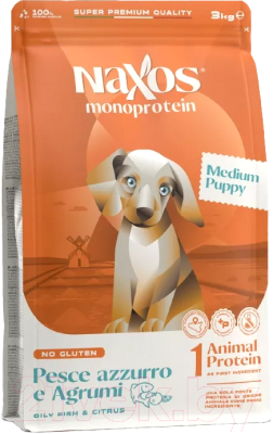 Сухой корм для собак Adragna Naxos Puppy Medium Рыба с Цитрусом - фото