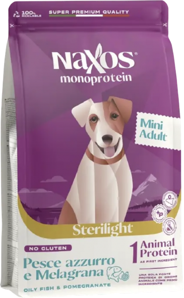 Сухой корм для собак Adragna Naxos Mini Sterilight Рыба с Гранатом - фото