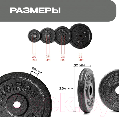 Набор дисков для штанги Proiron НЧД2500