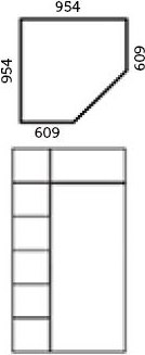 Шкаф Anrex Doorset угловой 1DG
