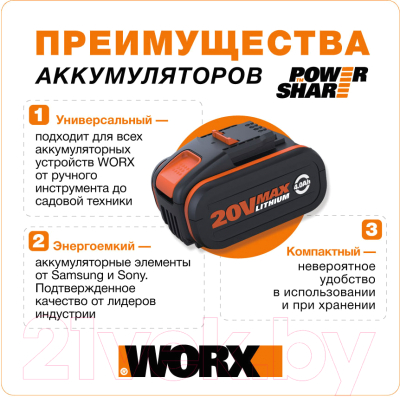 Аккумуляторный шуруповерт Worx WX291