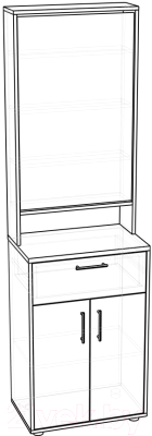 Секция в прихожую Премиум ПР-7 Модуль 1 (белый/дуб крафт табачный)