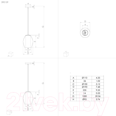 Потолочный светильник Eglo Estanys 390159