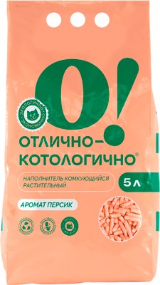 Наполнитель для туалета О!Отлично-котологично Персик комкующийся - фото