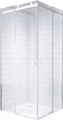 Душевой уголок Adema Слайд Виеркант 90 (белый/прозрачное стекло) - фото