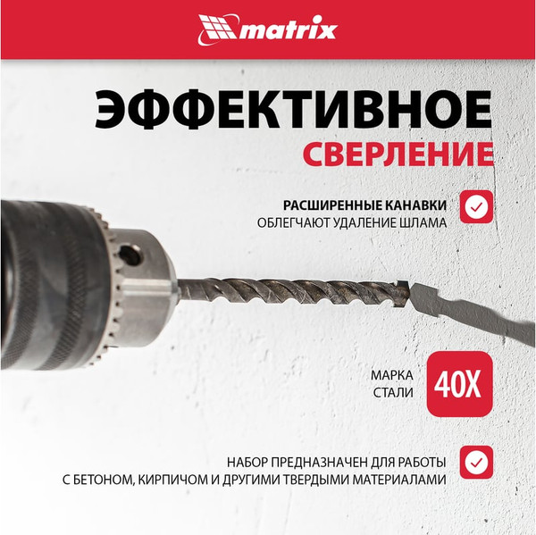 Набор сверл Matrix 70825