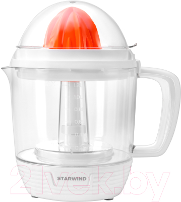 Соковыжималка электрическая StarWind SJ 1241 (белый/прозрачный) - фото