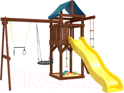 Игровой комплекс National Tree Company С трапецией и качелями гнездо 60 IgroWoods ДП-14 Premium - фото