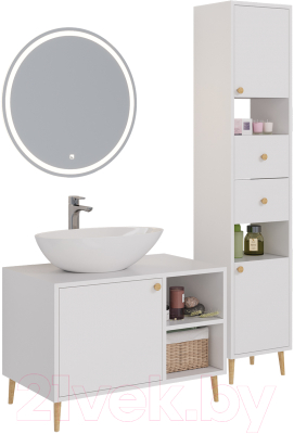 Тумба с умывальником Dreja Luno 80 + Триумф