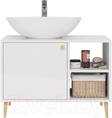 Тумба с умывальником Dreja Luno 80 + Триумф