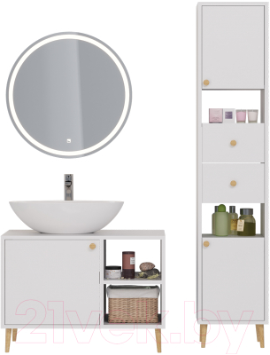 Тумба с умывальником Dreja Luno 80 + Триумф