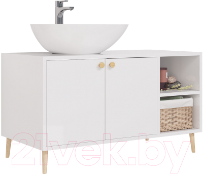 Тумба с умывальником Dreja Luno 100 + Триумф - фото