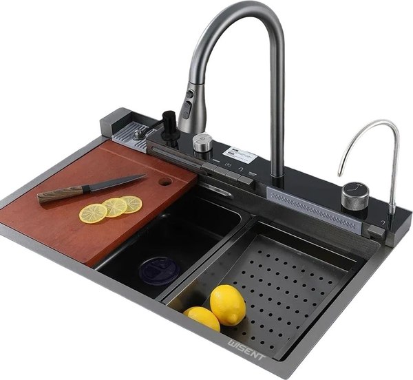 Мойка кухонная со смесителем Wisent WG-37545BDF