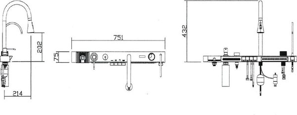 Мойка кухонная со смесителем Wisent WG-37545BDF