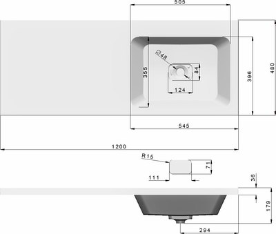Тумба с умывальником Dreja Vega 60 + Wing 120 R