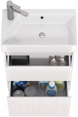 Тумба с умывальником Dreja Slim 55 / 99.0400 + Синерджи 55