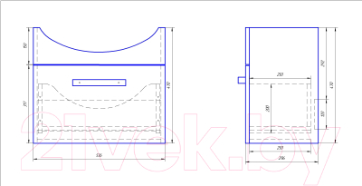 Тумба с умывальником Dreja ALFA 55 / 99.0305 + Альфа 55