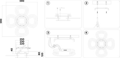 Люстра Ambrella FA8925/4+1 WH/CH (белый/хром)