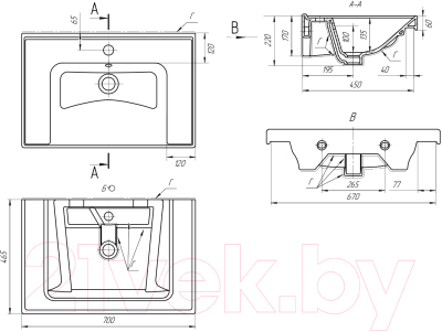 Тумба с умывальником Dreja Grace 70