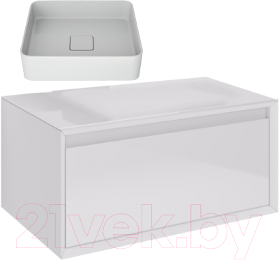 Тумба с умывальником Dreja Insight 80 + Джой 45 - фото