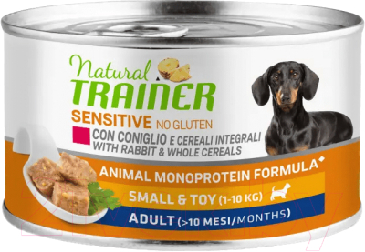 Влажный корм для собак Trainer No Gluten для взрослых собак мелких пород с кроликом - фото