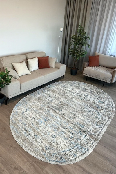 Ковер Radjab Carpet Бьянка Овал D008A / 10881RK-B