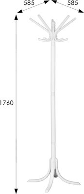 Вешалка для одежды Мебелик В 8Н (белый)