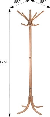 Вешалка для одежды Мебелик В 8Н (светло-коричневый)