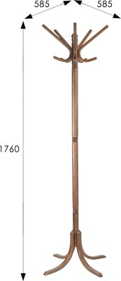 Вешалка для одежды Мебелик В 8Н (средне-коричневый)