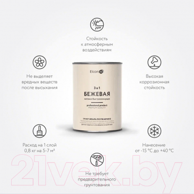 Грунт-эмаль Elcon По ржавчине 3в1