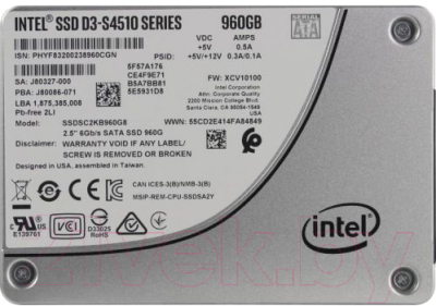 SSD диск Intel D3-S4510 960GB (SSDSC2KB960G801) - фото