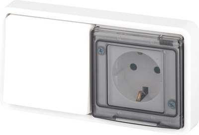 Блок выключатель+розетка ЭРА Эксперт 11-7521-01 / Б0063261 - фото