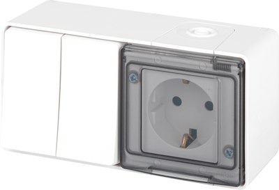 Блок выключатель+розетка ЭРА Эксперт 11-7502-01 / Б0063270 - фото