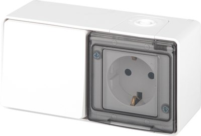 Блок выключатель+розетка ЭРА Эксперт 11-7501-01 / Б0063288 - фото