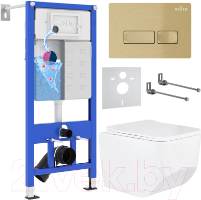 Унитаз подвесной с инсталляцией Roxen StounFix Dual Fresh 968081 - фото