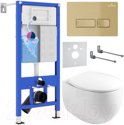 Унитаз подвесной с инсталляцией Roxen StounFix Dual Fresh 968085 - фото