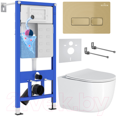 Унитаз подвесной с инсталляцией Roxen StounFix Dual Fresh 968090 - фото