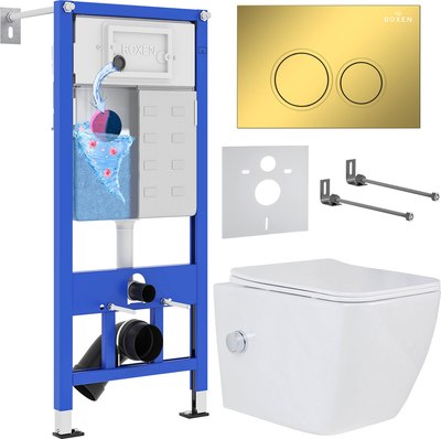 Унитаз подвесной с инсталляцией Roxen StounFix Dual Fresh 968094 - фото