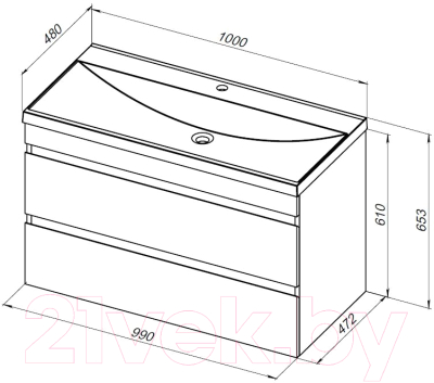 Тумба под умывальник Aquanet Нота new 100 / 334200