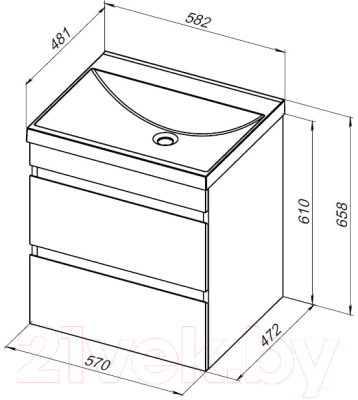 Тумба под умывальник Aquanet Нота new 50 / 334202